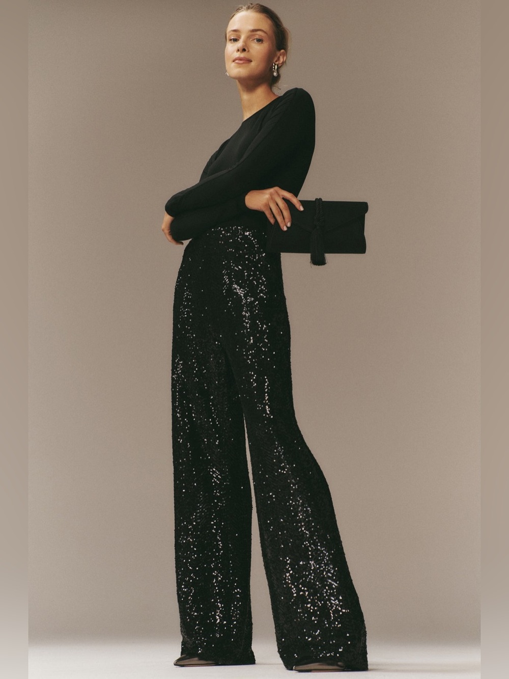 Tuckernuck Collection Black Sequin Tatum Pants, size 6